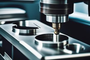 An image of a precision CNC Swiss machining process in action
