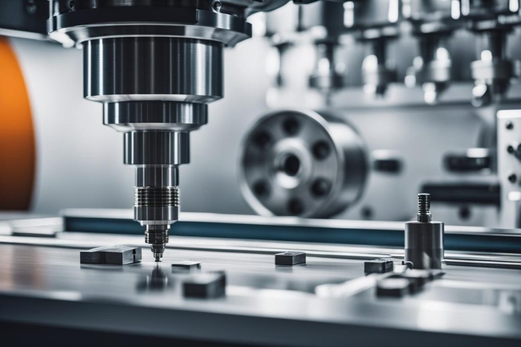 An image showcasing precision machining processes such as turning