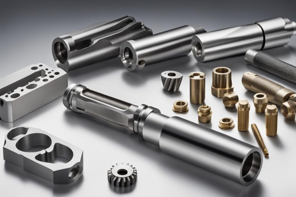 The featured image should contain a high-precision firearm component being manufactured using Swiss